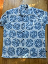 Howler Bros Dobby Camp Guayabera Hermanos Shirt Mens Large Short Sleeve picture