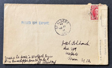 AtoZ. 1941 St. Albert Ontario Canada “Passed for Export” to MA Official Seal picture