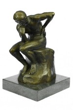 Rodin Rodin`s The Thinker Classical Male Nude Bronze Marble Statue Sculpture Art picture