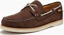 Sebago Crest Docksides Men's Dark Brown Nubuck Boat Shoe NW/OB 7M picture