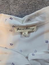 Jane and Delancey Star Print Button-Down Blouse Women’s 2X Ivory High Low picture