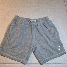 Gymshark Crest 7 Sweat Shorts Mens Medium Gray French Terry Drawstring Pockets picture
