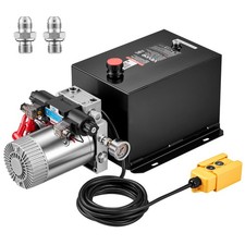 VEVOR 12 Quart Hydraulic Pump Power Unit DC 12V Double Acting Dump Trailer Pump picture