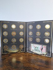 Mexico Monedas 20 Pesos Commemorative Album 20 Coins 1 Banknote Bill  picture