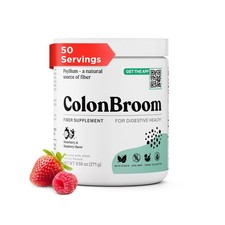 ColonBroom Psyllium Husk Fiber Powder, Strawberry & Raspberry, 50 Servings Pink picture
