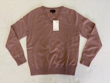 Quince 100% Mongolian Cashmere V-Neck Sweater Mauve Pink Pullover NWT Womens picture