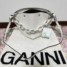 GANNI Small Diamond Bucket Bag White Shoulder Bag BNIB picture