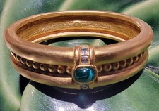 Givenchy Gold Tone Bracelet Vintage Green picture