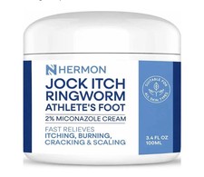 Hermon Jock Itch Ringworm Athletes Foot 6X Relief Itching Burning Cracking 3.4oz picture