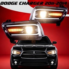 Headlights For 2011-2014 Dodge Charger LD LED Projector Sequential DRL Assembly picture