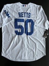 Mookie Betts #50 Men's Los Angeles Dodgers White Flex Jersey Size XL - NWT picture