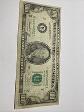 Rare $100 Bill B Series 1974 Series Rare And Vintage, One Of A Kind Vintage Bill picture