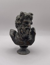 Antique Bronze Bust Of Laicoon Roman Satyr Signed H.B.Co.Ny 5” picture