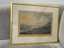 Antique 1793 English Hand Colored Engraving Print Landscape Henley picture