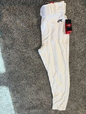 Rawlings Launch Series Pro-Dri Adult Baseball Jogger Fit Pants White Medium New picture