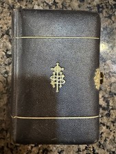 19th Century Czech Catholic Prayer Book Finely Bound Brass Clasps 1800s picture