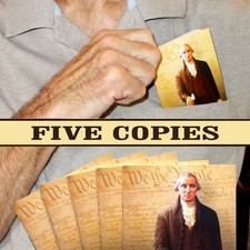 5 COPIES U.S. Pocket Constitution, Declaration of Independence, Bill of Rights picture