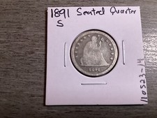 1891 S Seated Liberty Silver Quarter Type 4 Resumed with Motto 110524 14rk picture