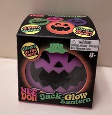 NEE DOH Jack-O-Lantern Glow in the Dark Tactile Squeeze Toy Purple Ages 3+ NIB picture