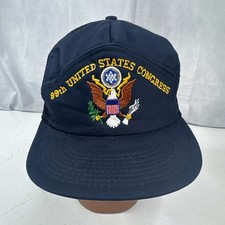 Vtg 99th United States Congress Snapback Mesh Hat Eagle Seal 1985-87 MADE USA picture