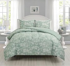 NewRichmond Park Drea 3PC Floral Reversible Midweight Comforter Set Full/Queen picture