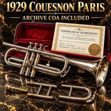 Rare 1929 Couesnon Paris Trumpet Archive COA Multi-Key Case picture