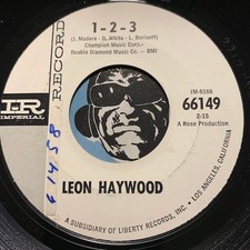LEON HAYWOOD R&B Mod 45 Imperial #66149 1-2-3 b/w Soul On VG++ picture