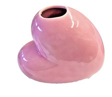 Vintage Pink Heart-Shaped Ceramic Bud Vase picture