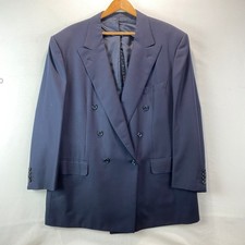 VTG Luciano Barbera Double Breasted Blazer Mens 58 48R Navy Wool Carlo Barbera picture