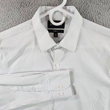 Bonobos Mens Tailored Fit Polka Dot Stretch Shirt White M Performance Long Slv picture