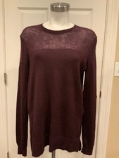 Vince. Purple 100% Cashmere Long Sleeve Sweater Size M picture