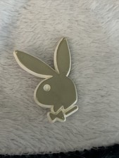 Vintage Plastic Playboy Bunny Promotional Pin 70s/89s Plastic Color Silver picture