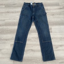 Carhartt Double Knee Jeans Mens 34x36 Relaxed Fit Dark Wash Work 103328-966 picture