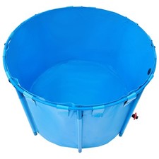 Canvas Fish Pond Above Ground Fish Tank 448.8 Gal Round Koi Pond (Blue) picture