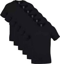 Gildan (6-pack) Black Solid Heavy Cotton Short Sleeve Blank T-Shirt S-3XL picture
