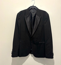 ASOS DESIGN Men's Black Tuxedo Jacket Shawl Lapel Single-Breasted One-Button 46 picture