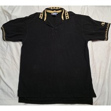 Vintage 90s Champion Authentic Athletic Apparel Polo Shirt Black Mens Large Y2K picture