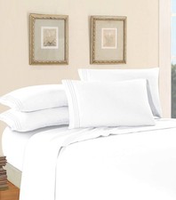 Elegant Comfort Bed Sheet Set 1500 Hotel Quality 4-Piece Deep Pocket Full White picture