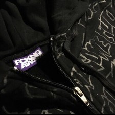f*cking awesome 2007 repeat logo zip-up hoodie rare supreme jason dill usa picture