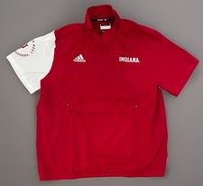 Adidas Indiana Hoosiers Sideline Coaches 1/4 Zip Short Sleeve Jacket NWOT Large picture