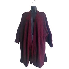 Love Ryan Los Angeles Womens 2X Burgundy Marl Open Front Longline Cardigan NWT picture