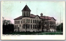 c1911 High School Princeton Minnesota ANTIQUE Postcard 2723 picture