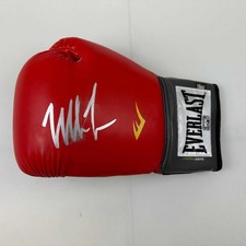 Autographed/Signed Mike Tyson Imperfect Red Everlast Boxing Glove Holo COA picture