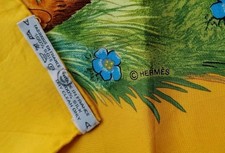 HERMÈS Carré 90 Silk Scarf Les Quatre Saisons Yellow Robert Dallet 1994 picture
