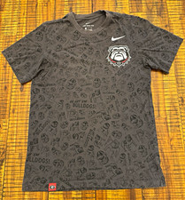 Nike Georgia Bulldogs UGA All Over Print Gray Black Short Sleeve T-Shirt Size S picture