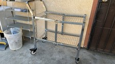 2-Tier Stainless Steel Wire Utility Cart w/ Casters & Push Handle 30x16x38 picture