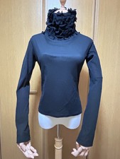 ISSEY MIYAKE Sheer Ruffled Neck Top Black Size 3 Japan Pre-Owned picture