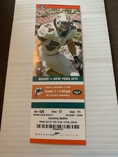 Dolphins vs Jets 12/2/2007 Full ticket Darrelle Revis Rookie Season Zach Thomas picture