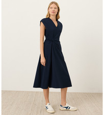 Pact Organic Fit & Flare V-Neck Twist Dress picture