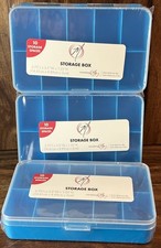 Lot of (3) Everything Mary Plastic Bead Crafting 10 Space Storage Organizer Box picture